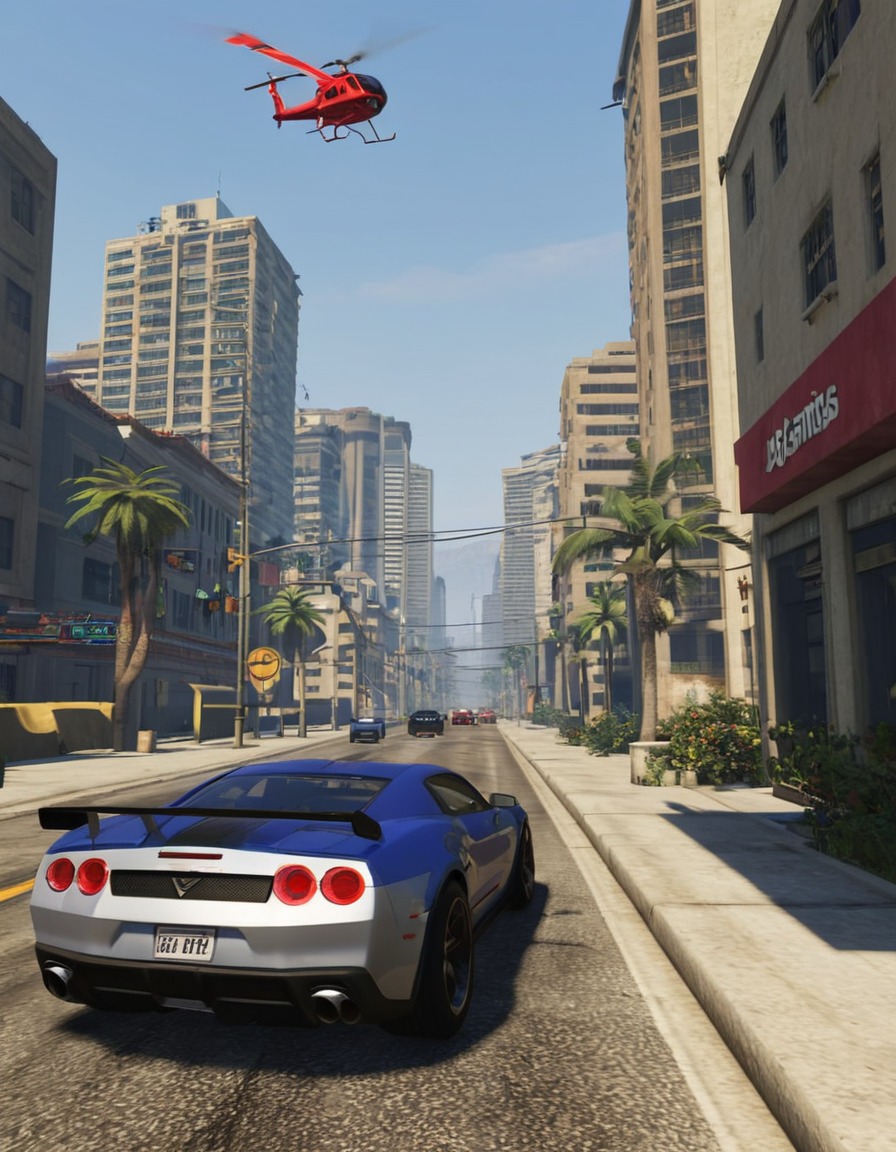 video games, grand theft auto v, gta v, high-speed chase, los santos, action, car chase, computer games