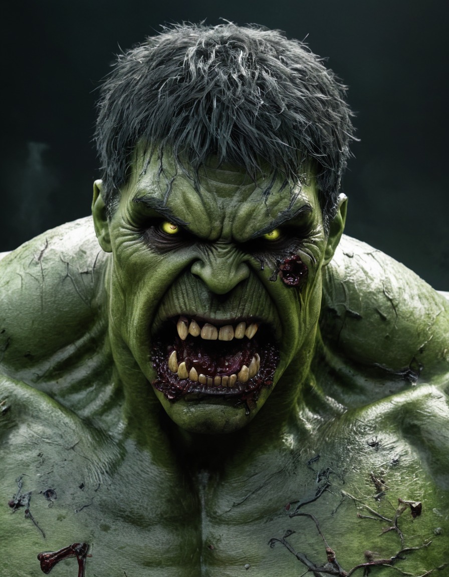 hulk, zombie, reimagined, superhero, marvel