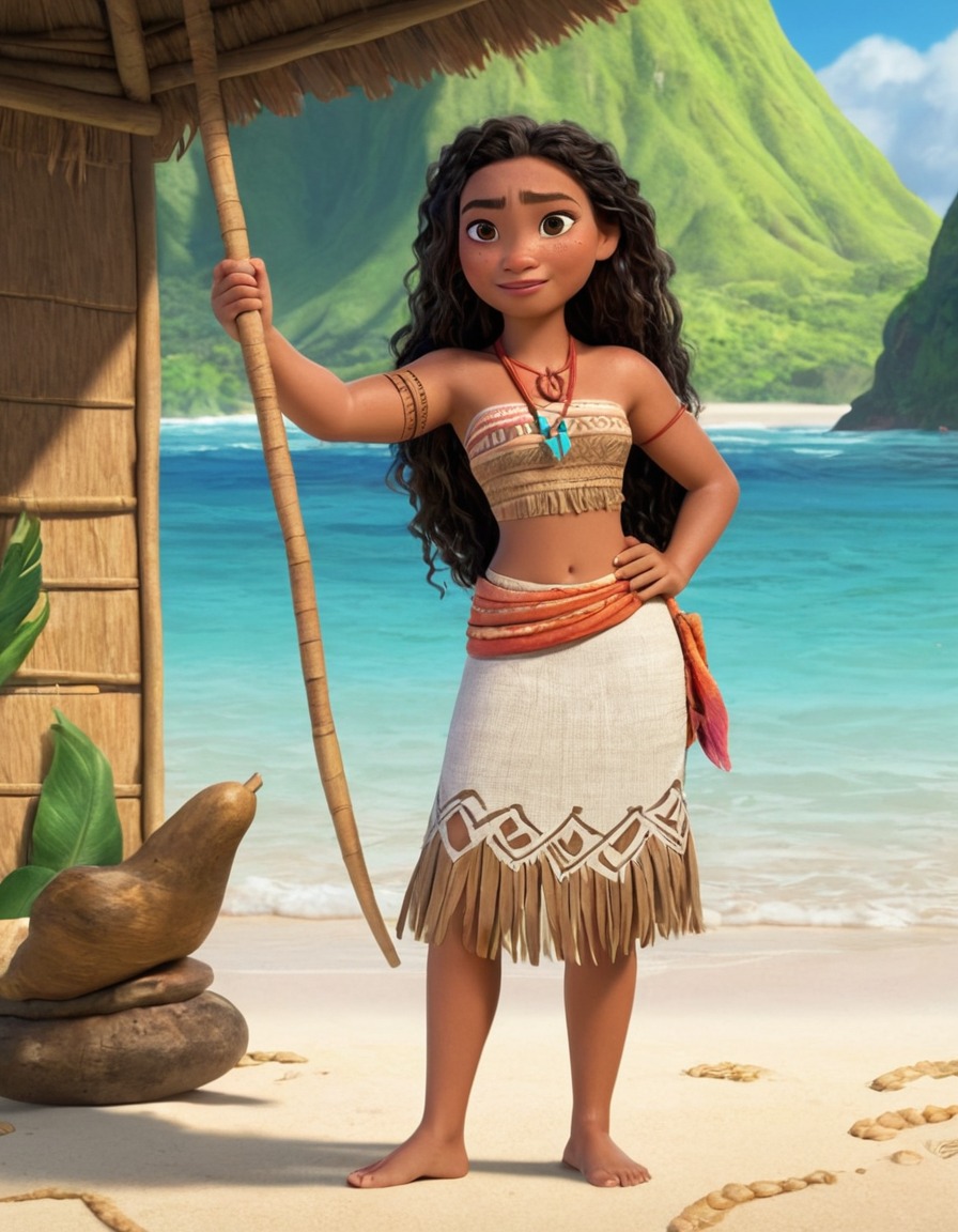 moana (film), disney, animated movie, polynesian culture, adventure, ocean, character art