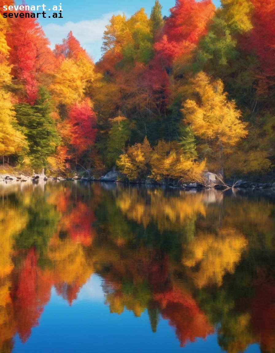 nature, landscape, autumn, reflections, serene