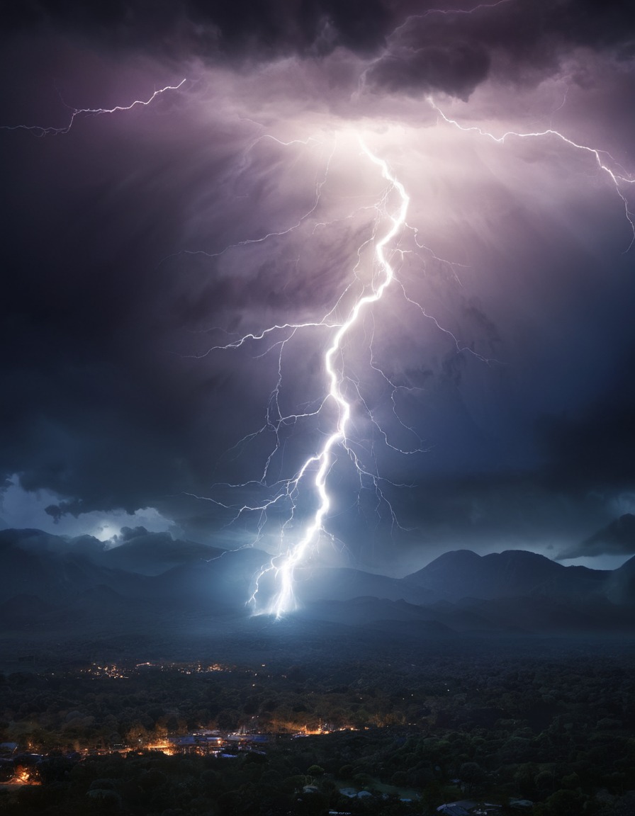 lightning, storm, night sky, thunderstorm, dramatic