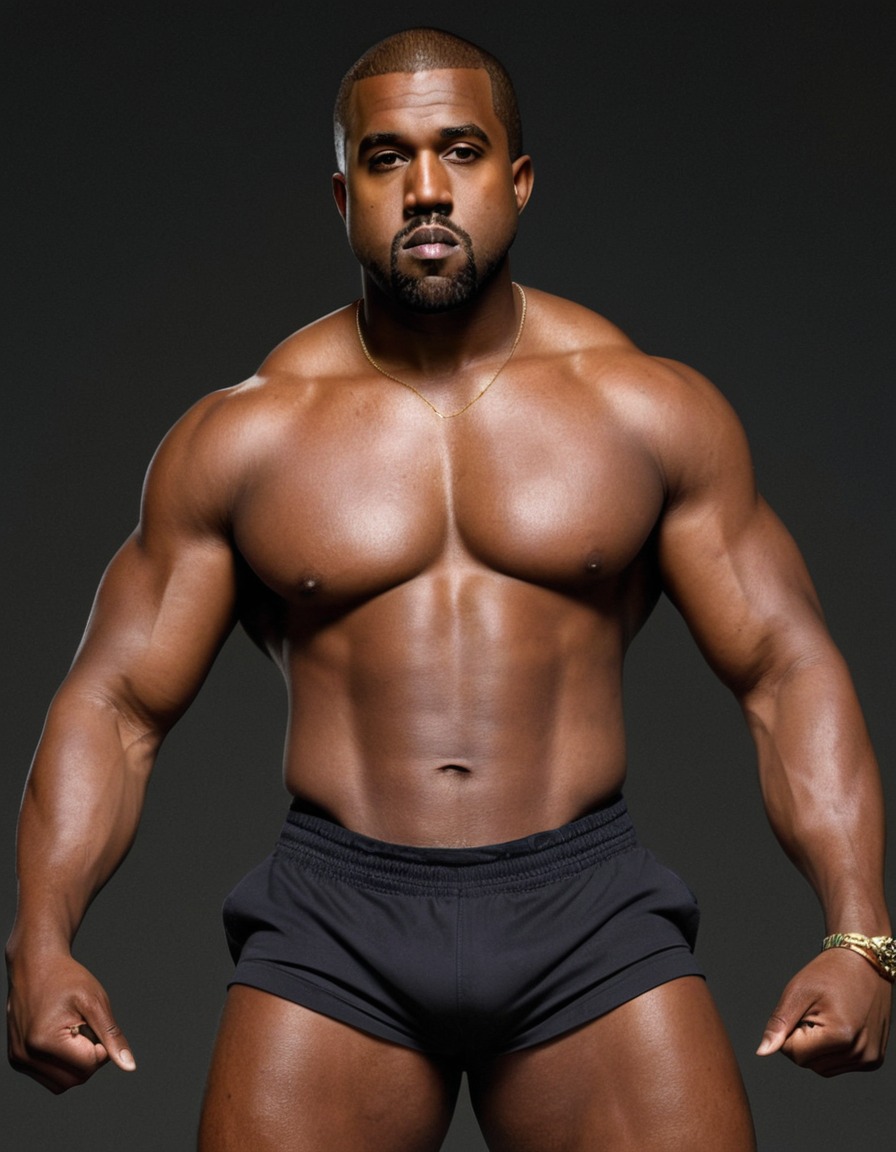 kanye west, musician, rapper, celebrity, fitness, muscular, action