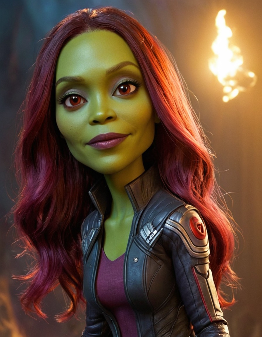 gamora, guardians of the galaxy, funny, caricature