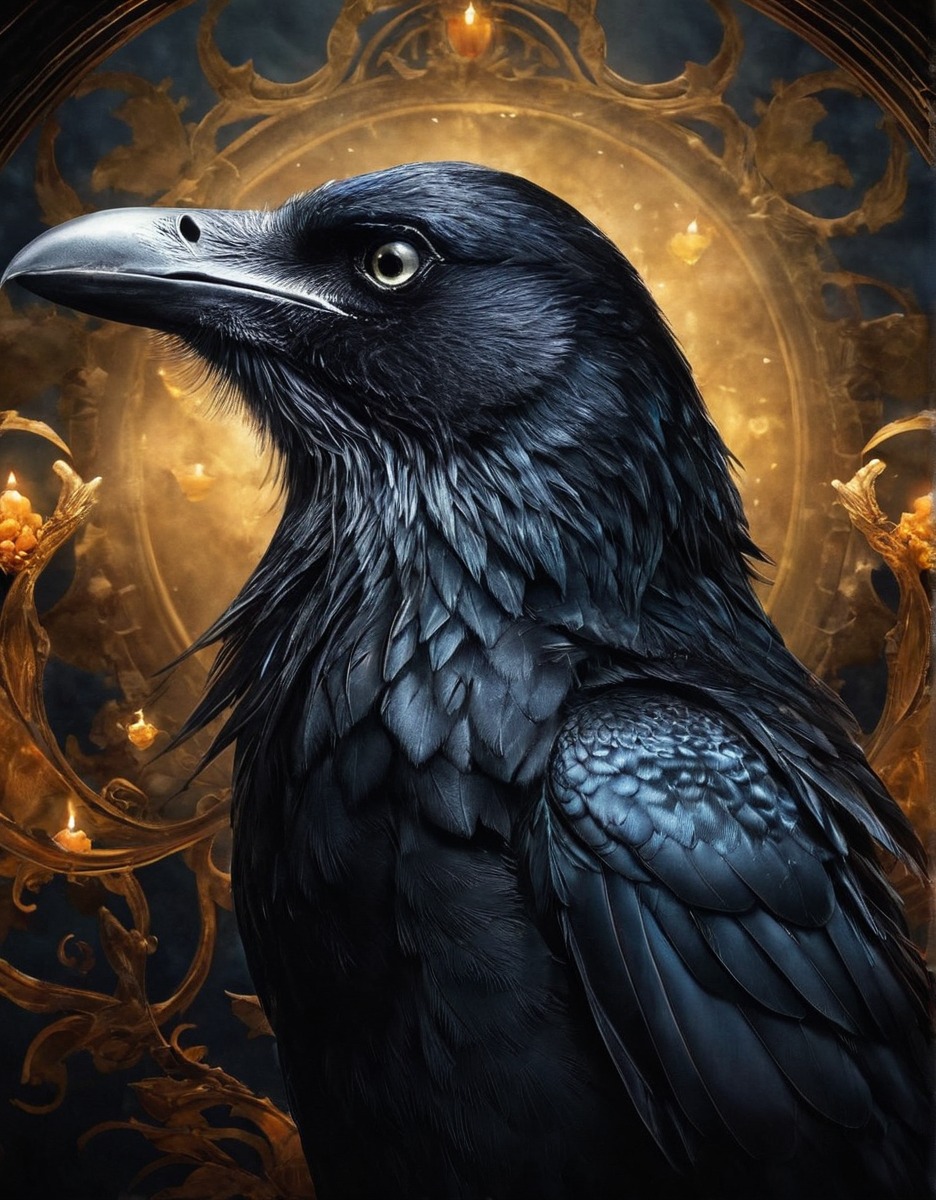 digitalart, bird, ravens