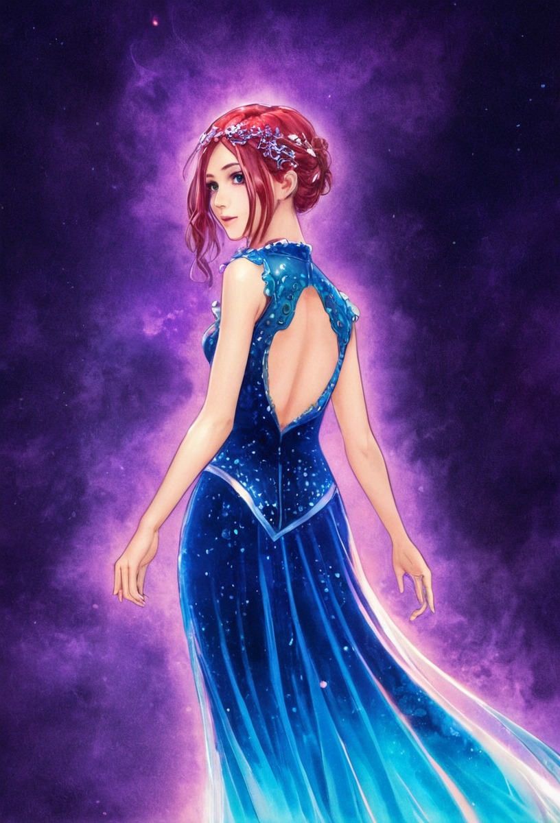 magic, dress, traditionalart, fanart, outfit, beads, copic, copicmarkers, fantasy, indigo, lady, magiclight, manga, princess, purple, purplehair, traditional, princessgown, traditional_art, giftforafriend, gradienthair, copicmarkerart, copic_markers, shinybeads, lualady, crownbraid