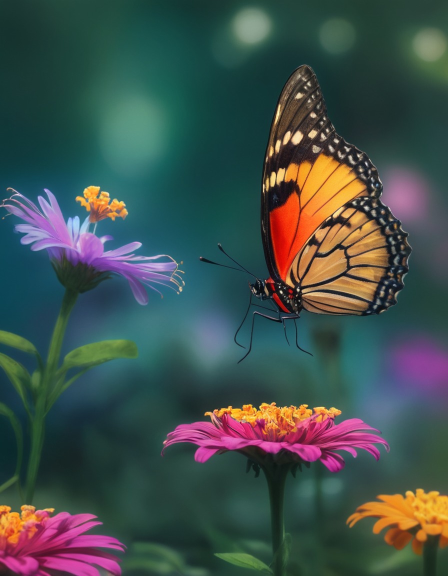 nature, beauty, butterfly, flower, garden