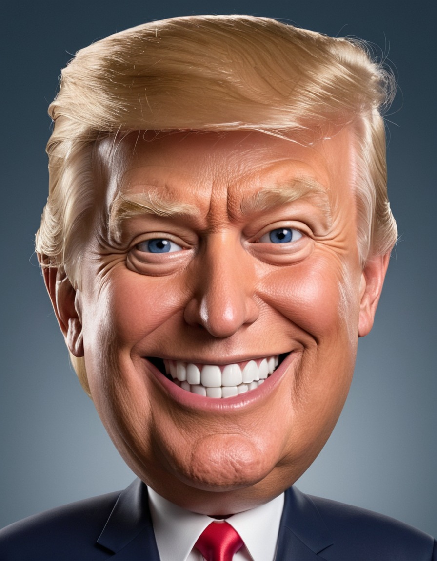 donald trump, caricature, humor, politics, president, celebrity, satire