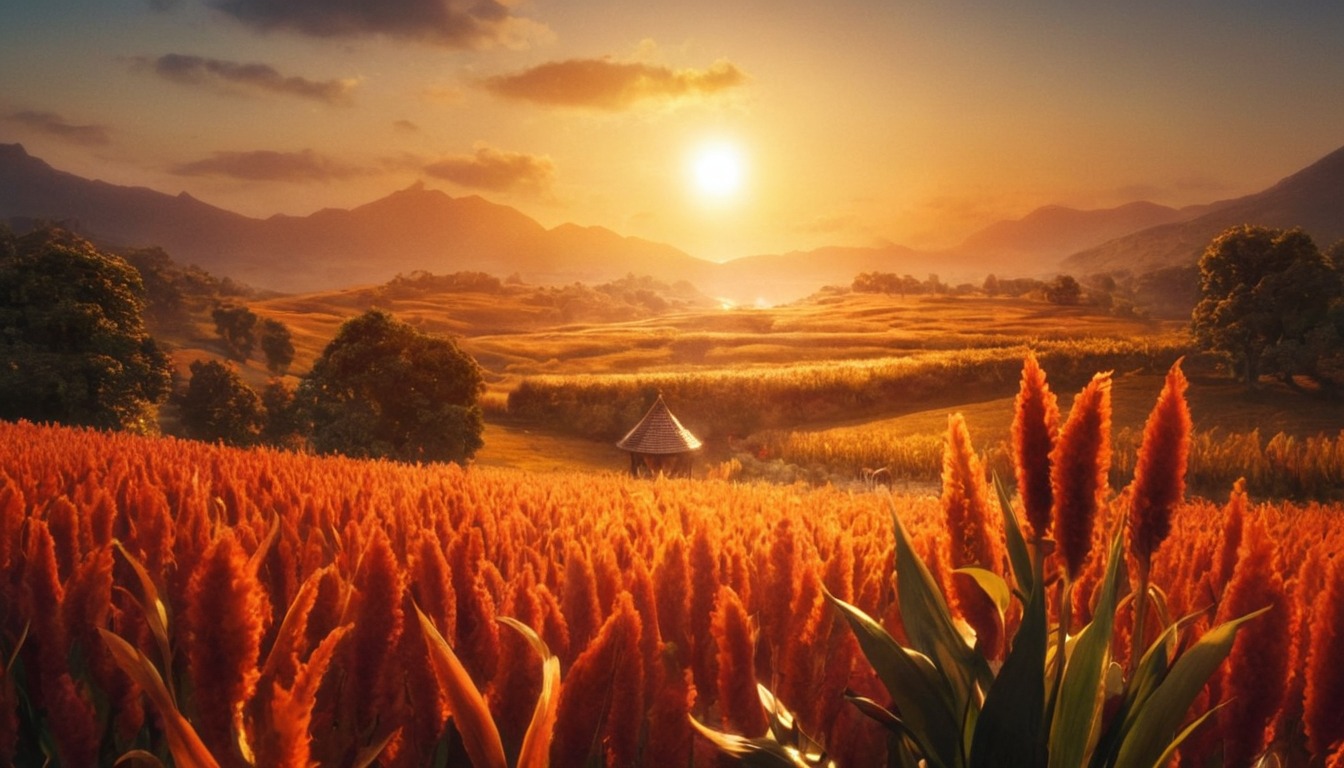 field, gorgeous, nature, sunset, wheat