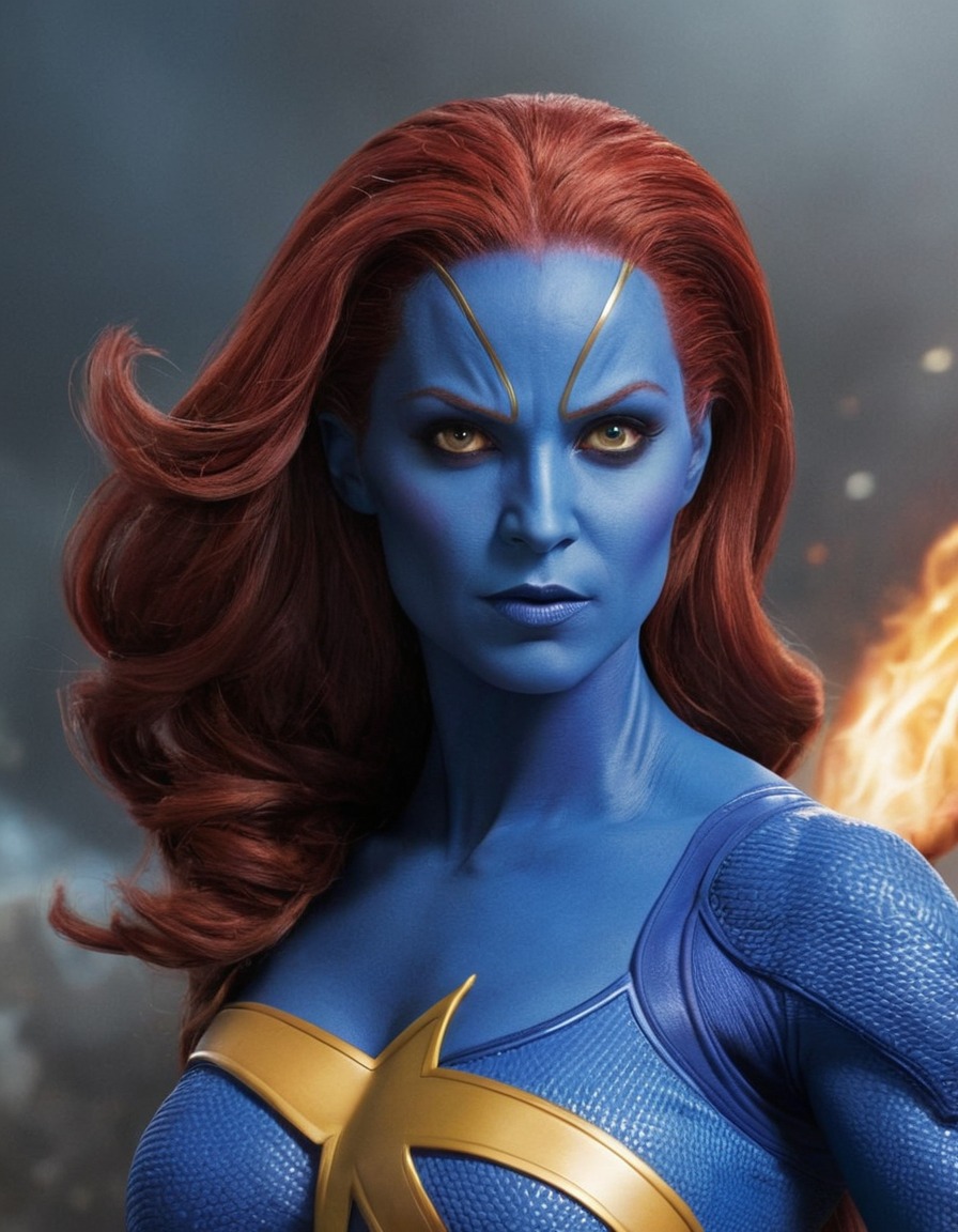 fun, mystique (x-men), caricature, marvel comics, shape-shifter, humor, transformation