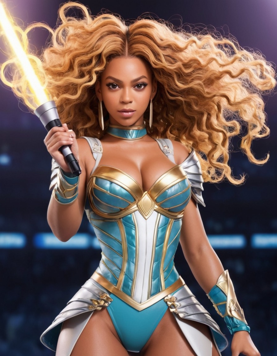 beyoncé, anime, warrior princess, microphone, transformation, power