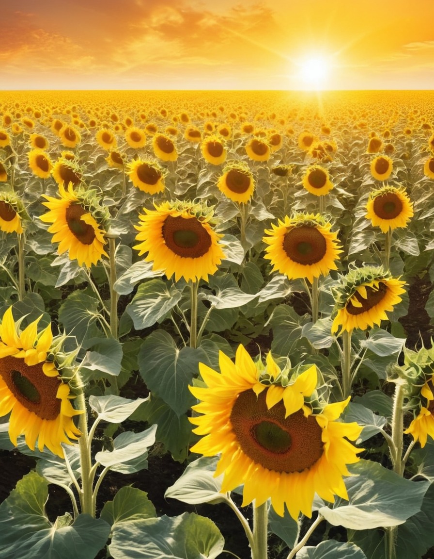 nature, sunflowers, yellow, bloom, sun