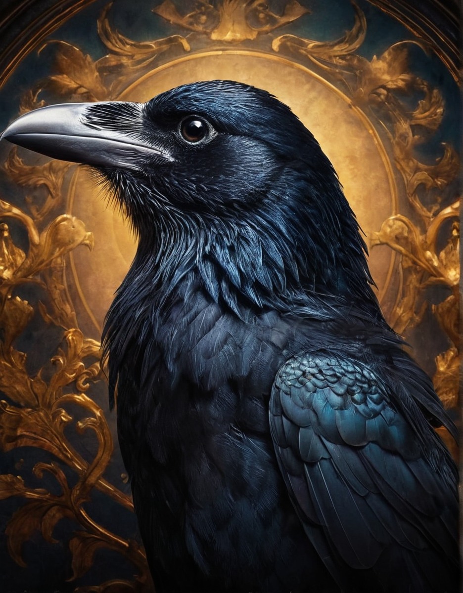 digitalart, bird, ravens