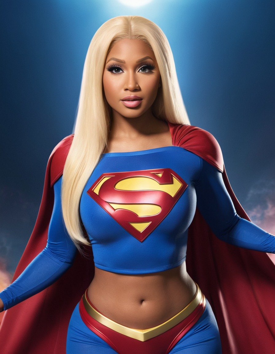 nicki minaj, supergirl, transformation, superhero, music artist, rap artist, empowerment