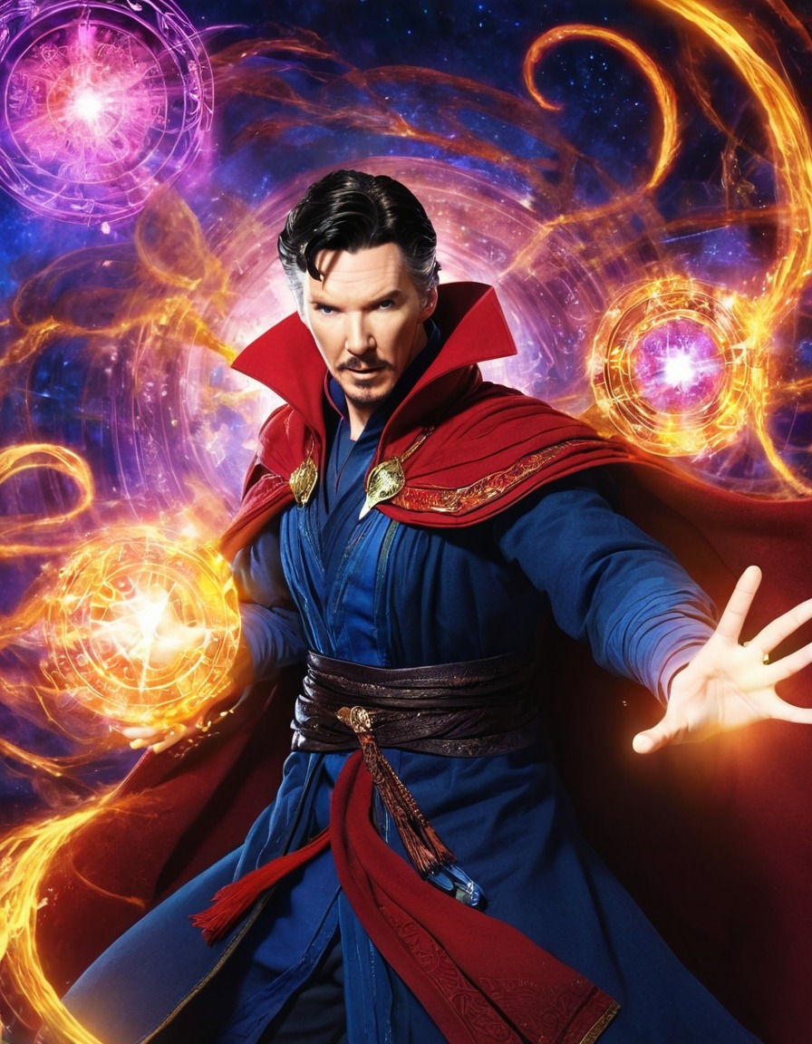 doctor strange, marvel, spell, magic, mystic dimension, anime