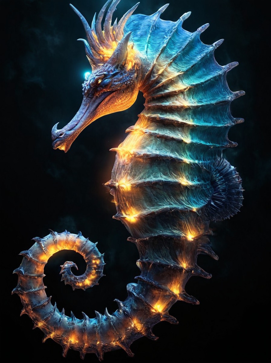 digitalart, characterdesign, magic, fantasyart, digitalpainting, conceptart, surreal, sea, creature, animal, beautiful, bioluminescent, colorful, dailydeviation, epic, nature, photoshop, seahorse, serene, sweet, dailychallenge