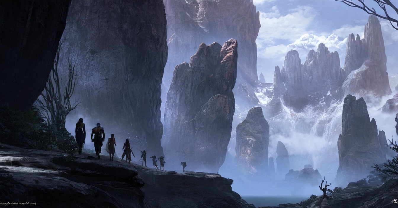 digitalart, digitalpainting, environment, futuristic, mountain, planet, rock, sciencefiction, scifi