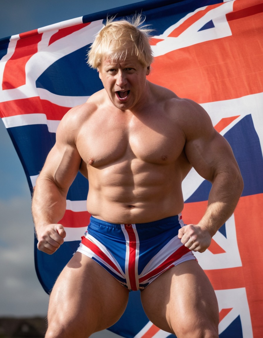 boris johnson, united kingdom, prime minister, bodybuilder, union jack, workout, fitness