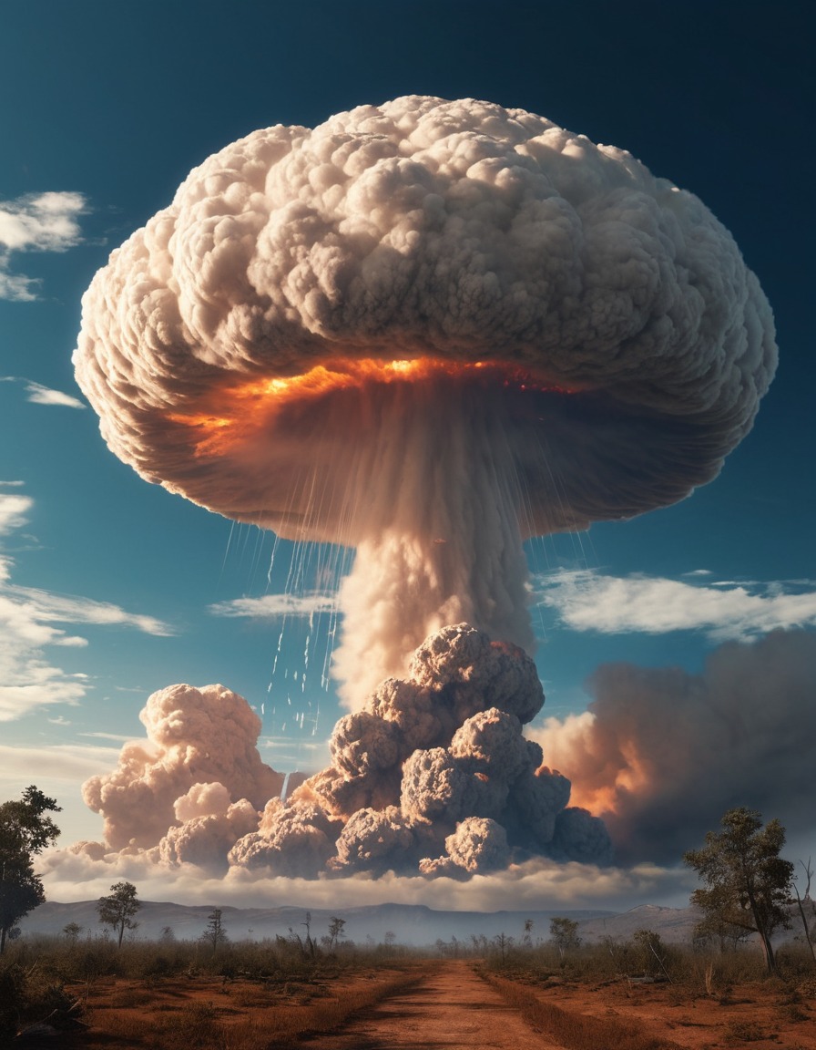 nuclear explosion, mushroom cloud, destruction, catastrophe, nuclear, weapon, explosion