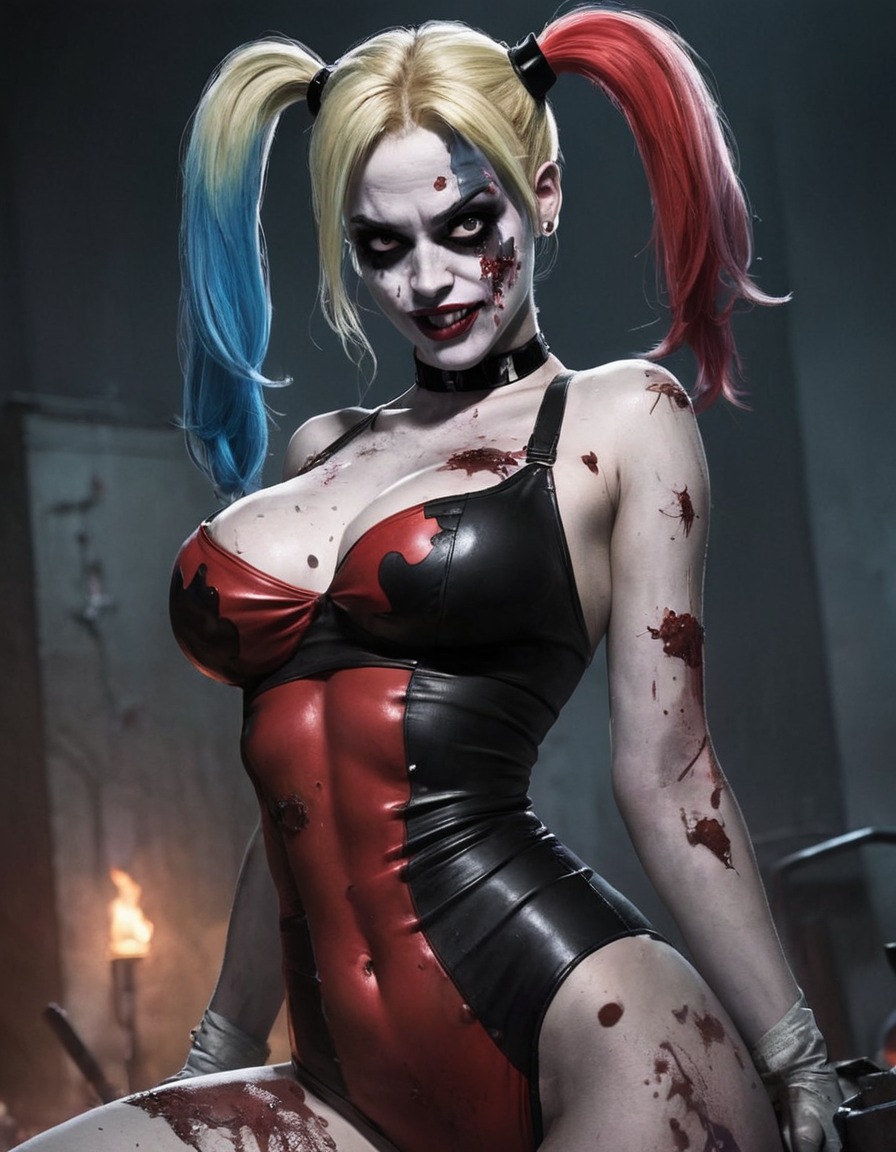 zombie, harley quinn, dc comics, undead, superhero, supernatural, horror