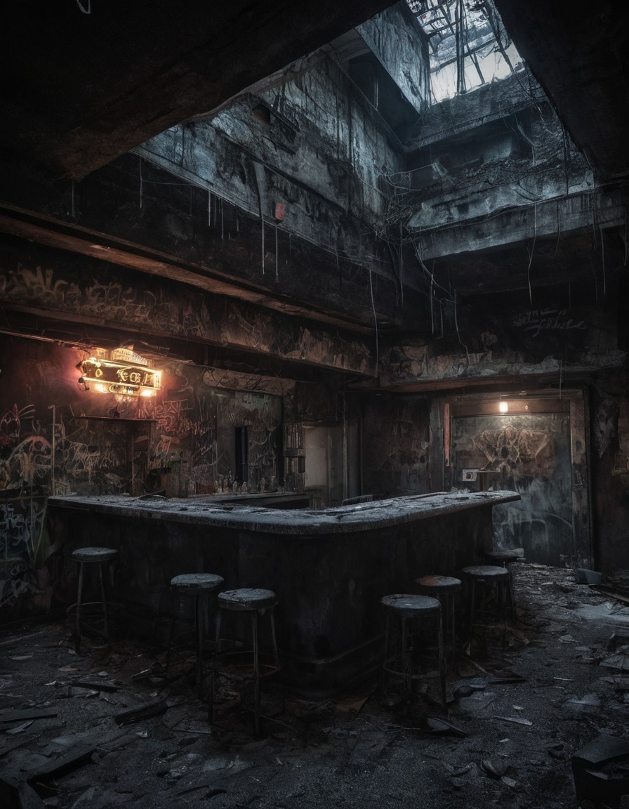 abandoned, bar, urban, city, nightlife, derelict, empty