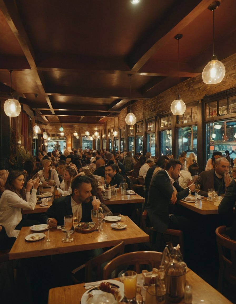 restaurant, overcrowded, big city, dining, urban, customer experience