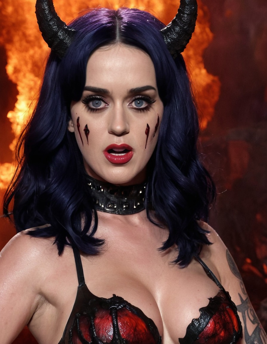 katy perry, hell, demon, supernatural, celebrity, pop music, fantasy