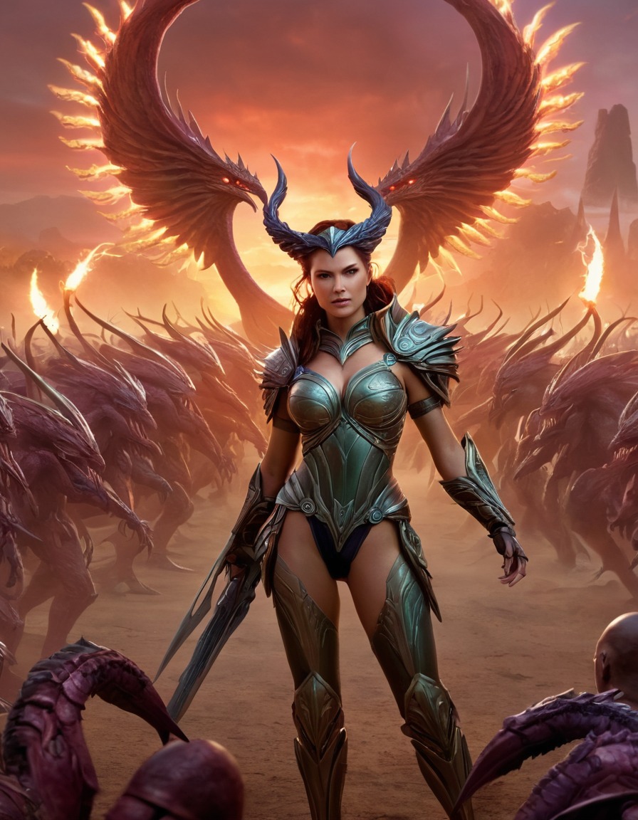 kerrigan, queen of blades, zerg, battlefield, alien, leader, games, girls from games