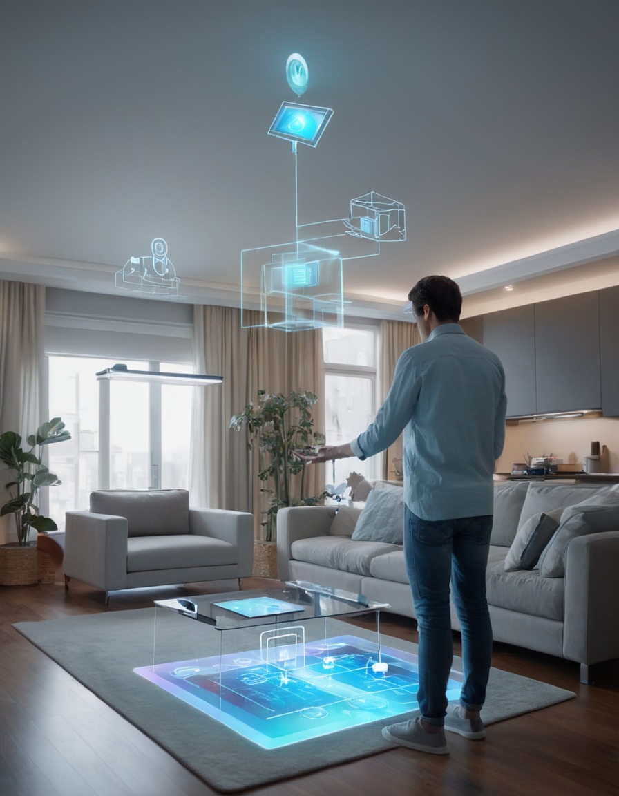 technology, smart home, holographic interface, futuristic, automation