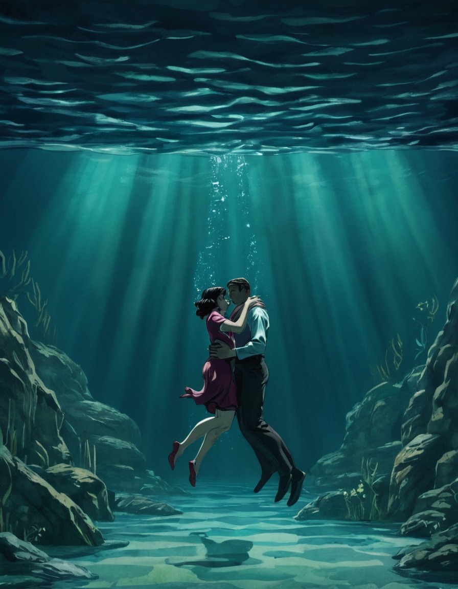 the shape of water, 2017, movie, painted scene, romance, fantasy, guillermo del toro