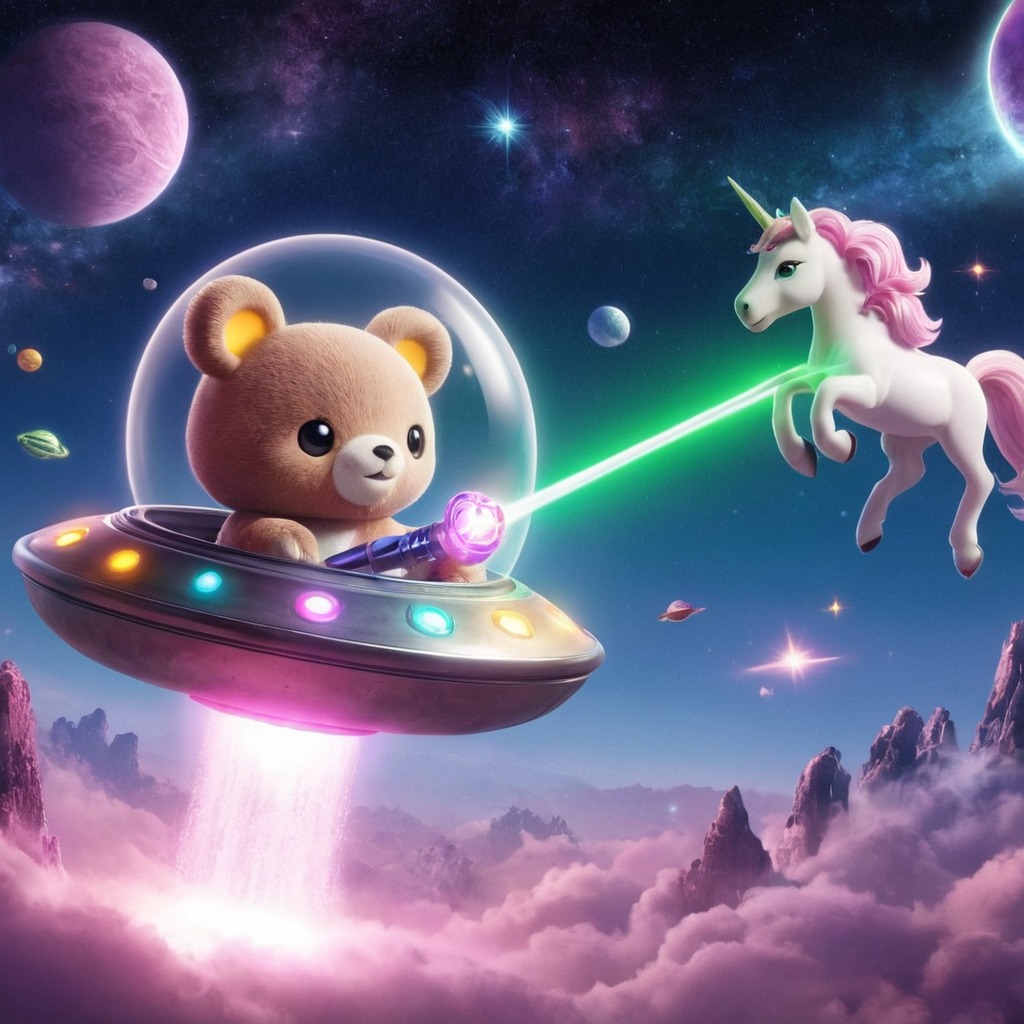 bears, clouds, cute, stars, unicorns, myaiart