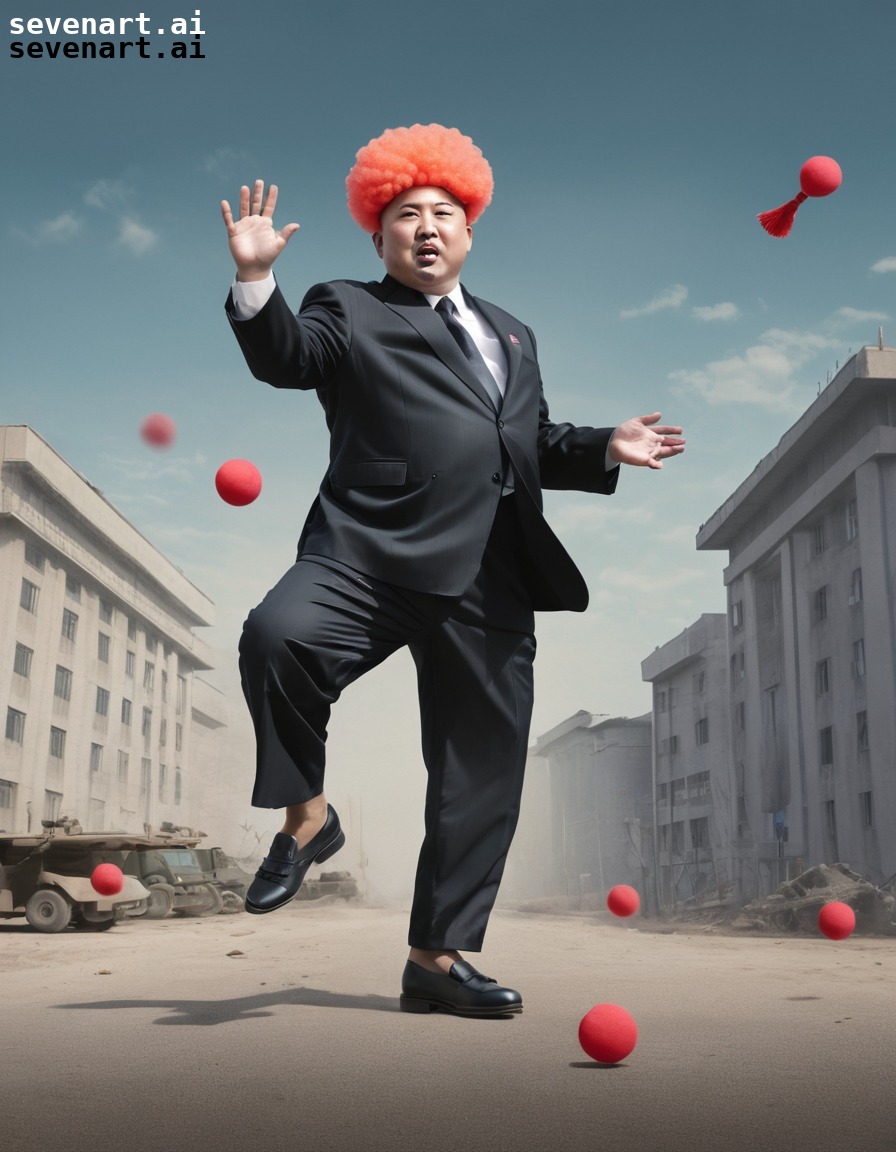 political satire, dictator, juggling, military, parody, kim jong-un, north korea