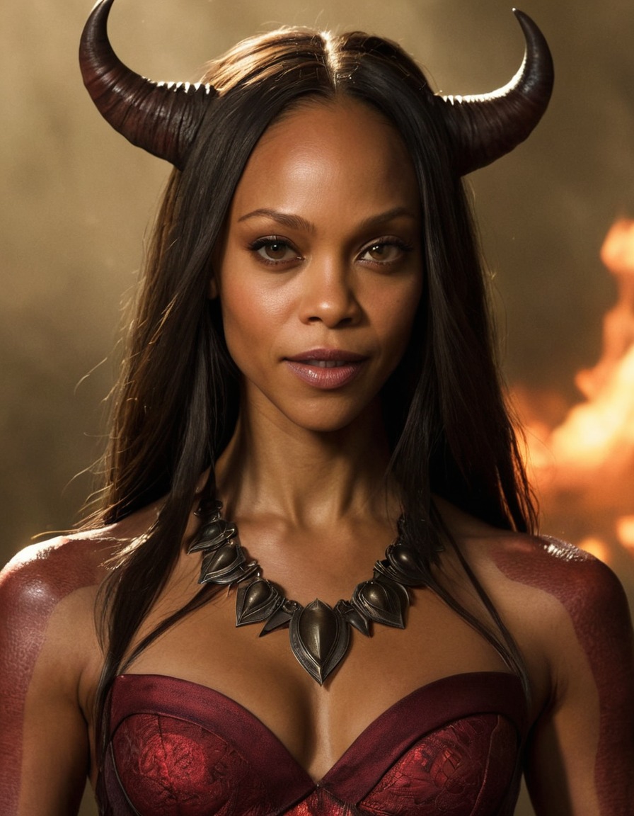 zoe saldana, demon, actress, fictional character, evil, celebrity, fantasy