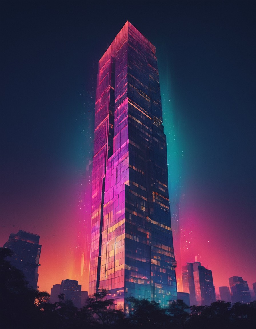 architecture, cityscape, skyscraper, night scene, lights