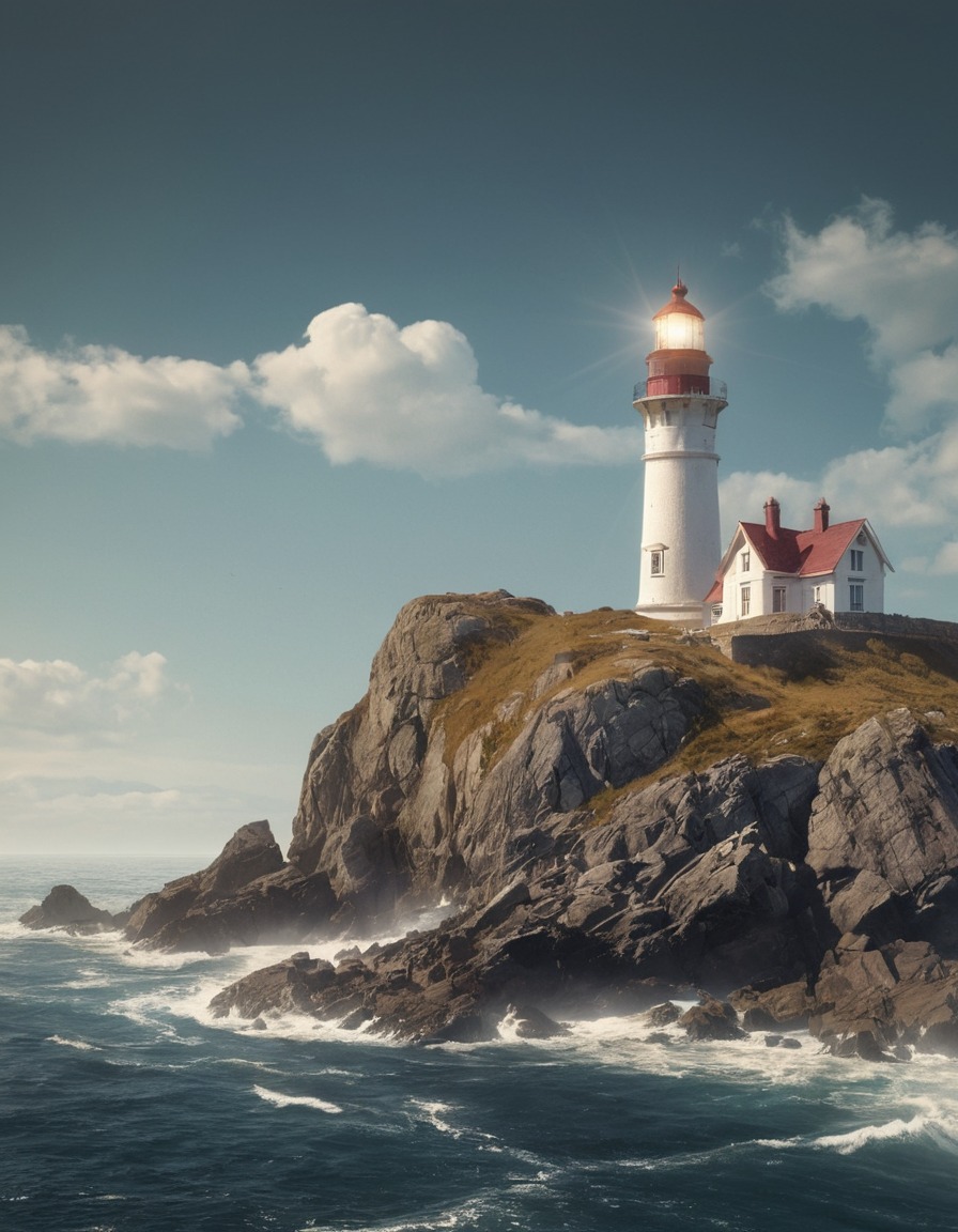 nature, seascape, lighthouse, coastline, scenic