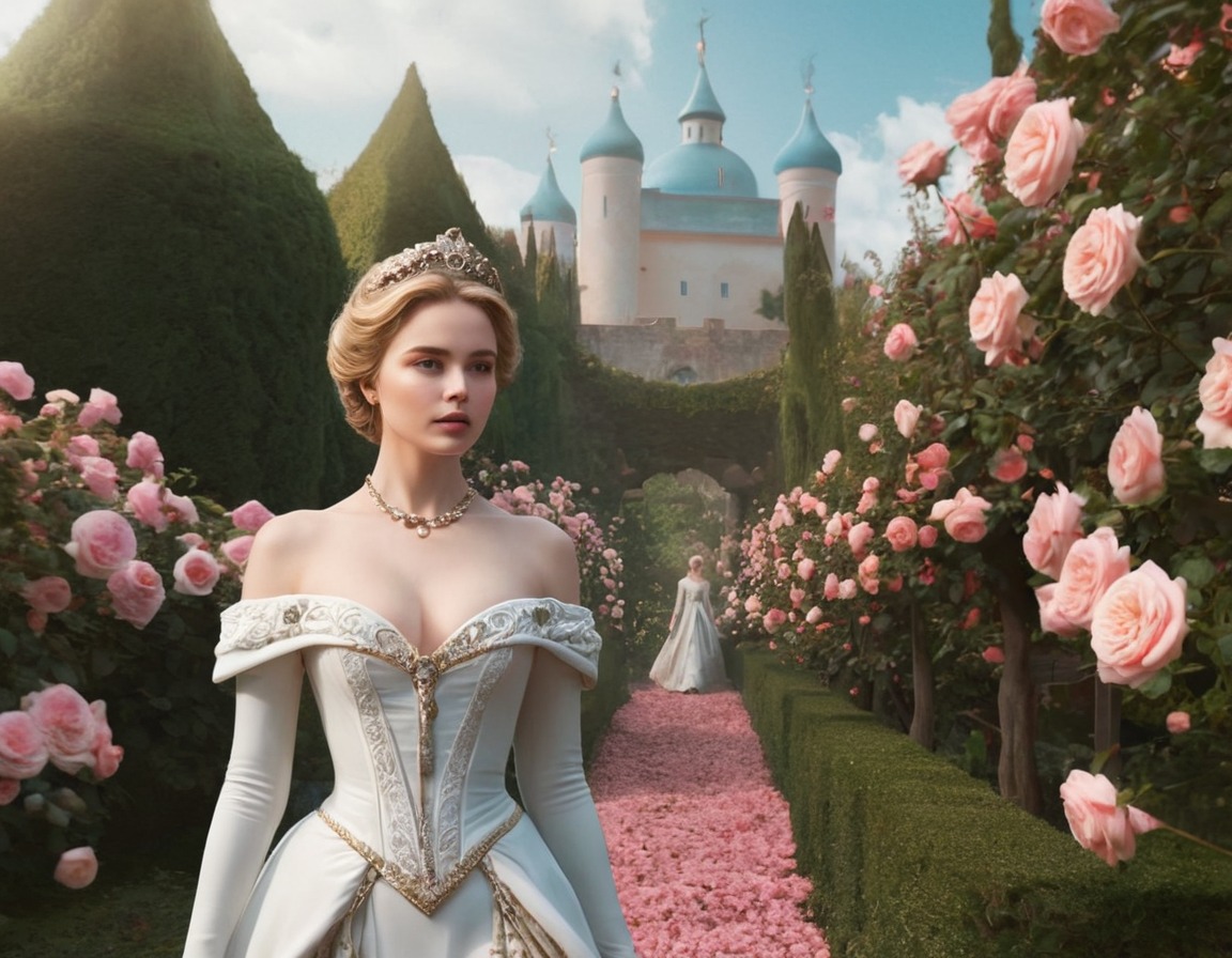 beauty, elegance, garden, roses, regal, woman