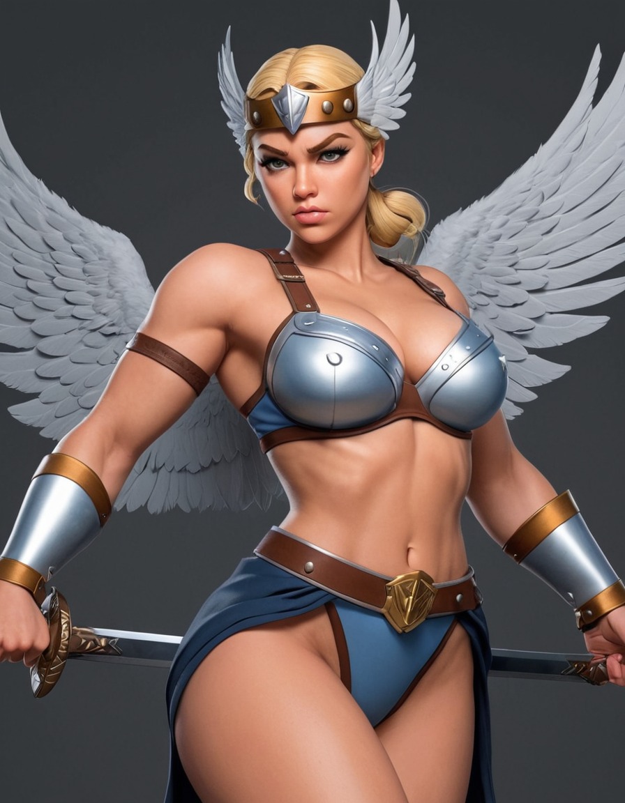 valkyrie, norse mythology, warrior, powerful, female character, warrior woman, sexy, superhero, painted