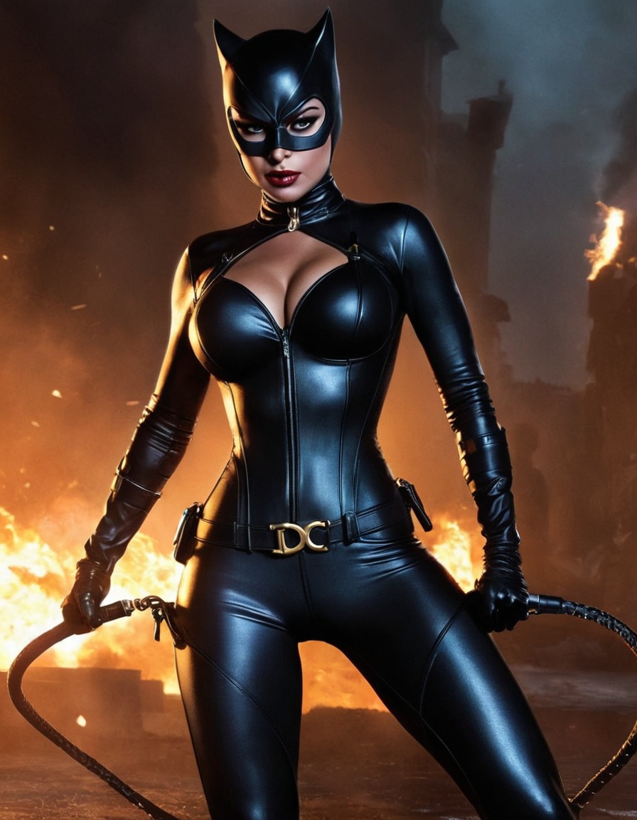 superhero, catwoman, dc comics, defeated, victory, battle, comics