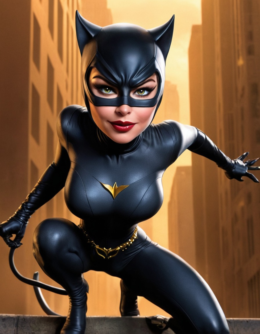 fun, catwoman (dc comics), caricature, dc comics, funny