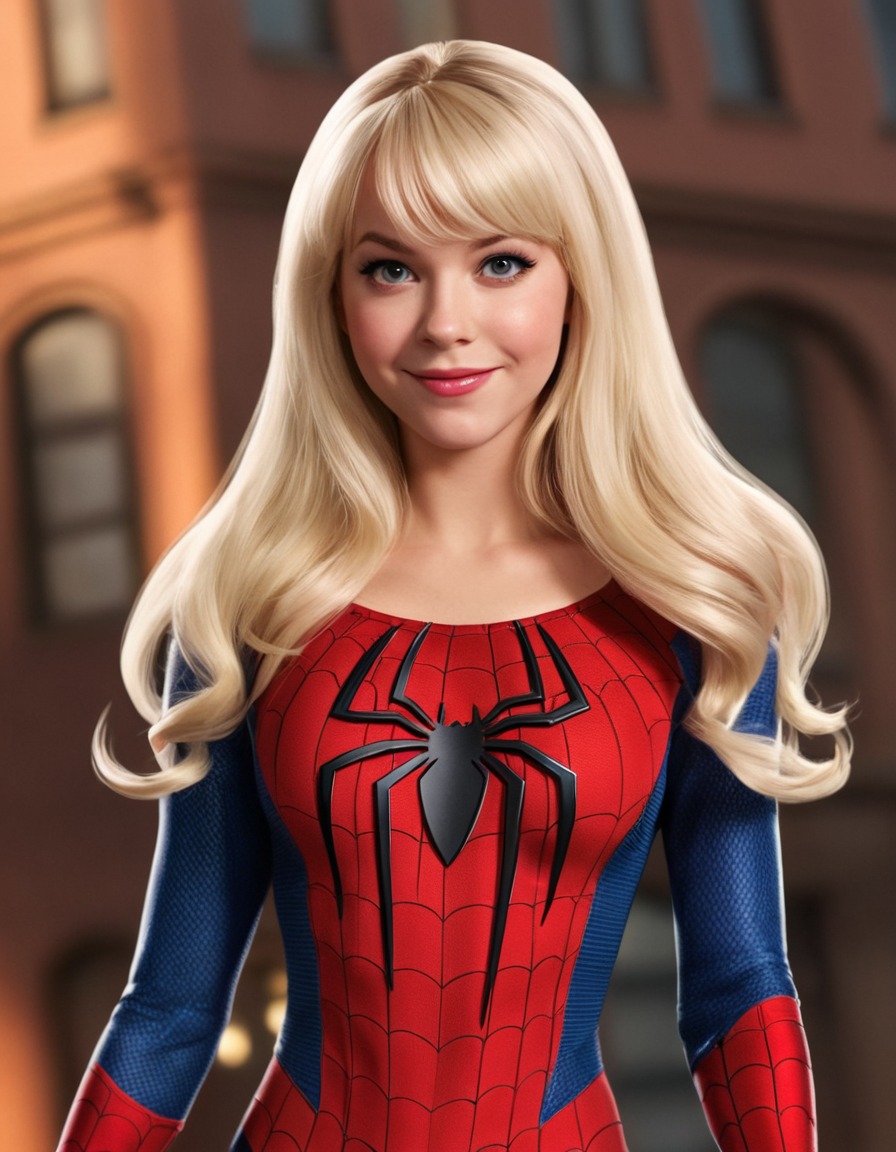 fun, gwen stacy, spiderman, caricature, comedy, art, marvel comics