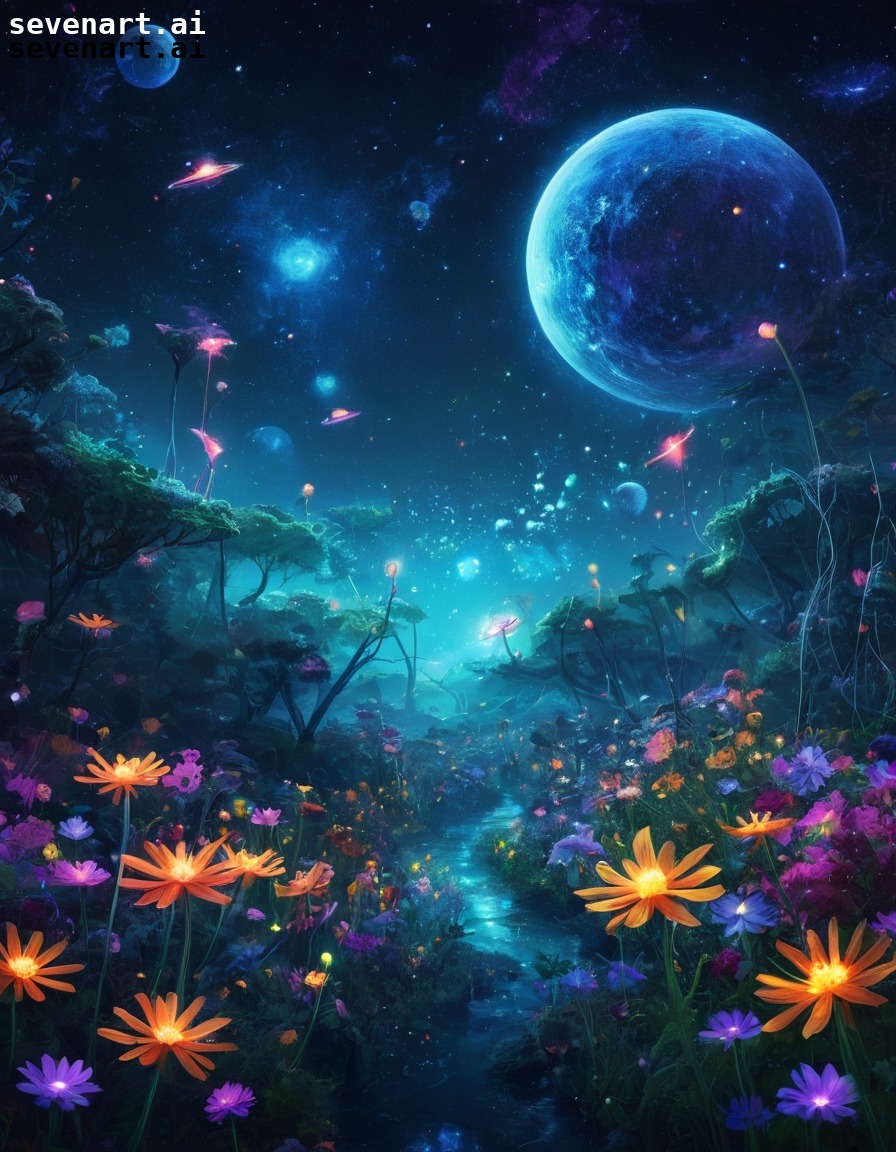 space, garden, celestial, planets, stars