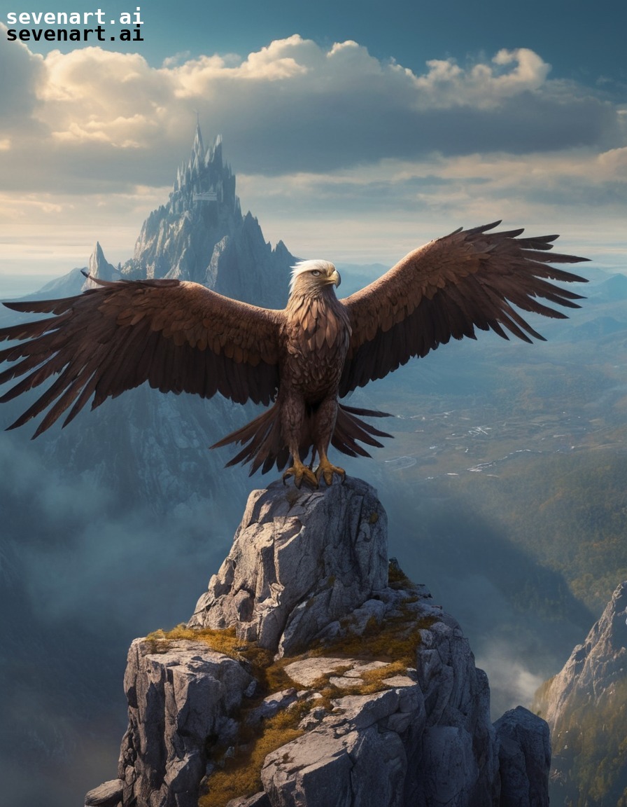 griffon, mythical creature, mountaintop, kingdom, regal