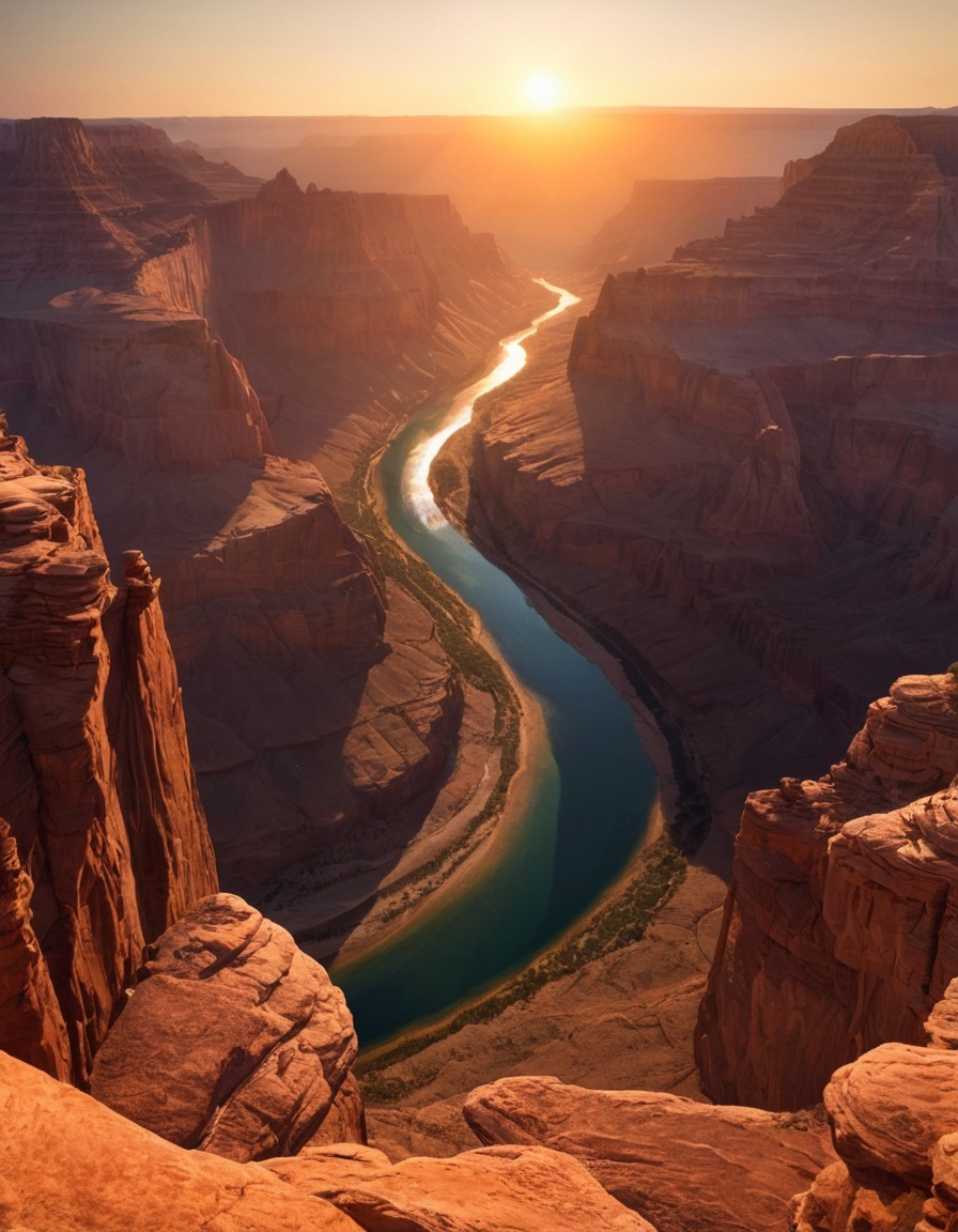 nature, landscape, canyon, sunset, majestic