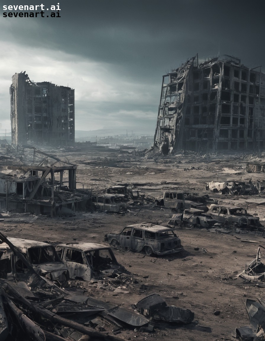 post-apocalyptic, dystopia, ruins, desolation, nuclear war, nuclear weapon, atomic bomb