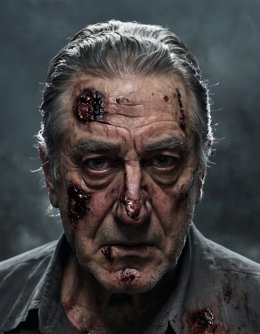 robert de niro, zombie, decay, horror, menacing glare, celebrities