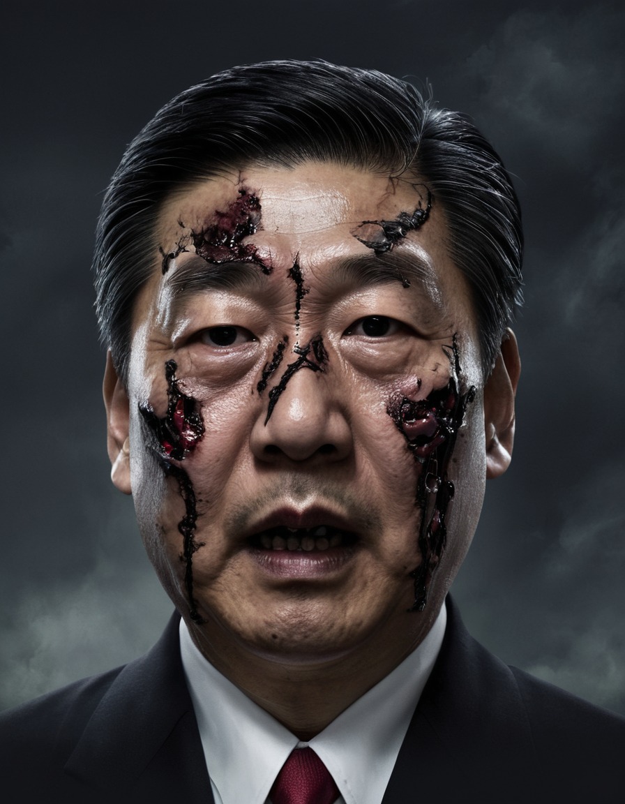 xi jinping, zombie, emerging, shadows, horror, politics