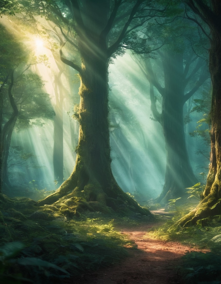 nature, forest, sunlight, enchanting, magical