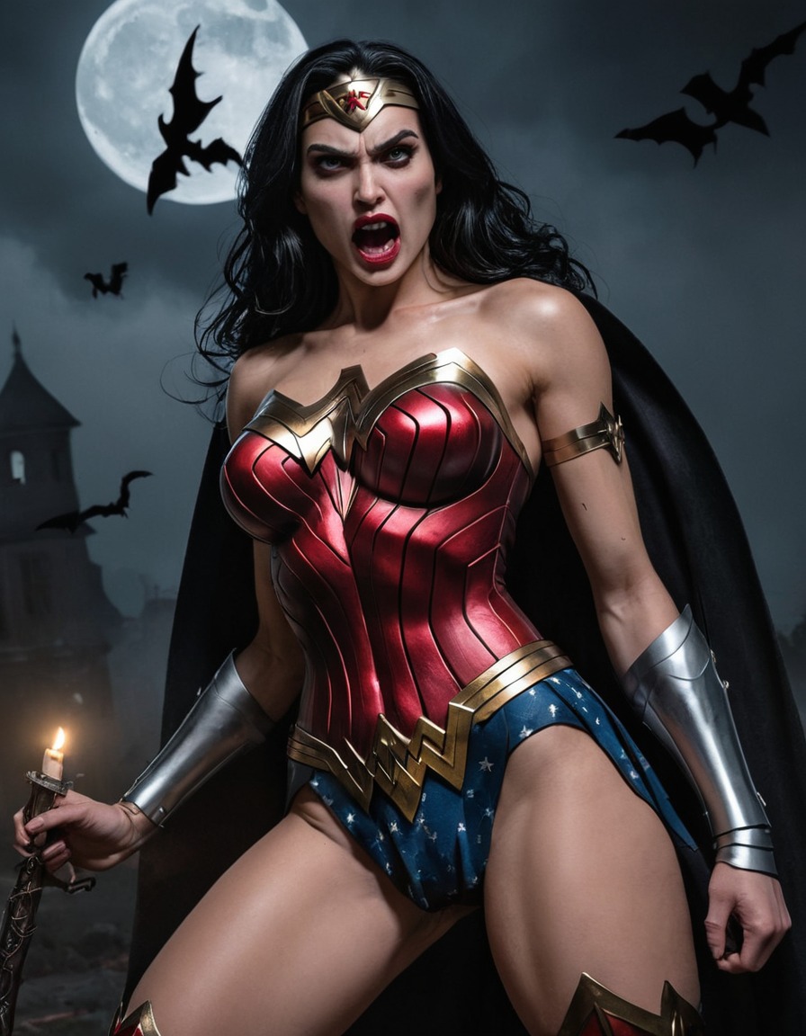 vampire, wonder woman (dc comics), dc comics, supernatural, fantasy, superhero, comic book