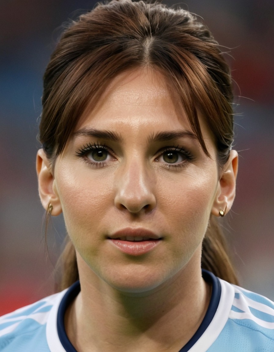 lionel messi, female version, gender swap, feminine, soccer player, celebrity, transformation