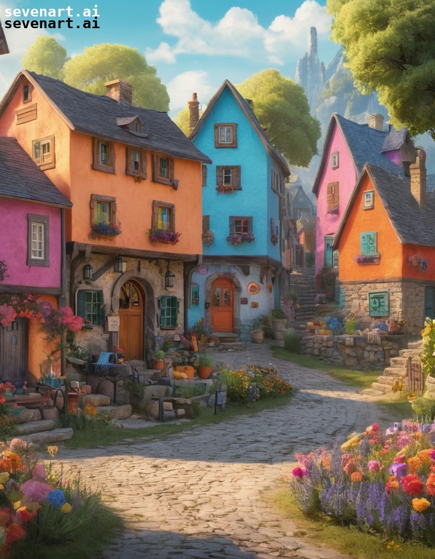 village, quaint, colorful, charming, houses