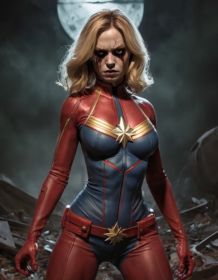 zombie, captain marvel (marvel comics), marvel comics, undead, superhero, horror, marvel universe